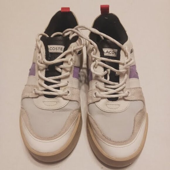 Women´s Lacoste L002 222 4 SFA Leather and Suede Colour-Pop Sneakers, Sz 6, used - Picture 5 of 12